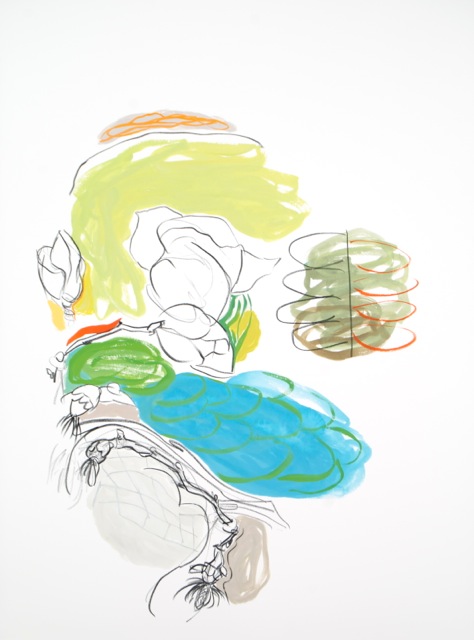 2013, gouache, acrylic and crayon on paper, 30" x 22"