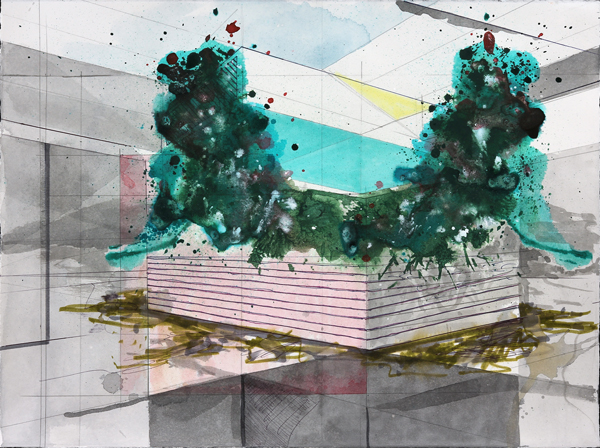 2015, ink, marker and watercolor, 11" x 15"