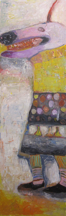 2015, oil on panel, 78" x 20"