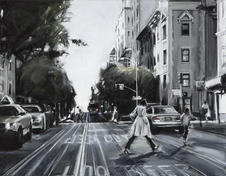 Pastel and charcoal on artistboard, 35 x 45 inches
