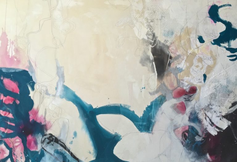 mixed media on canvas, 48 x 70