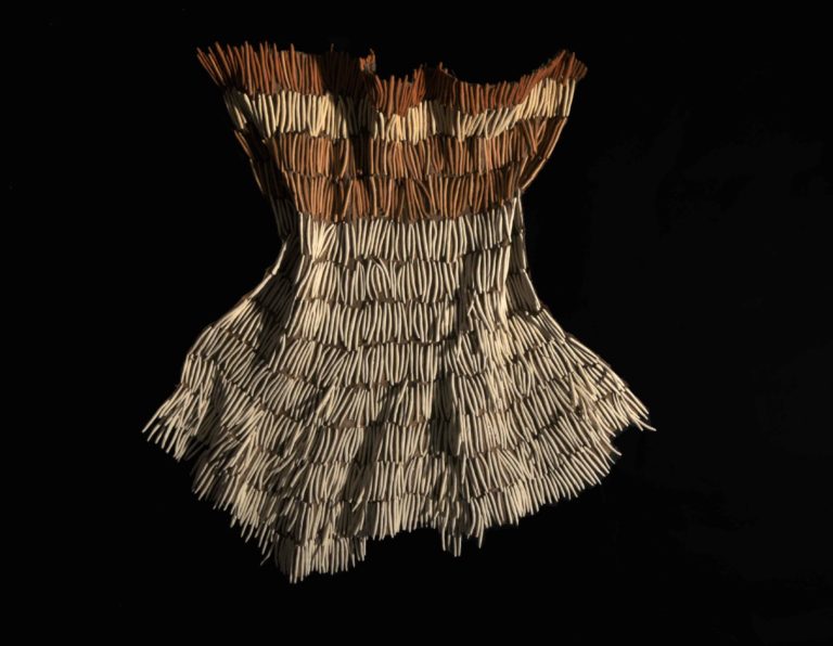 2010, ceramic and burlap, 68 x 50 x 10 inches