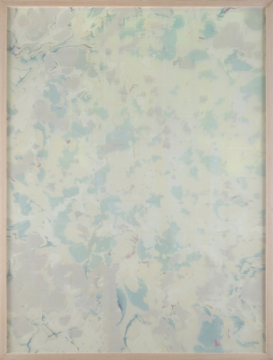 2016, Acrylic on silk and plastic, aluminum and extruded PVC, 48" x 36"
