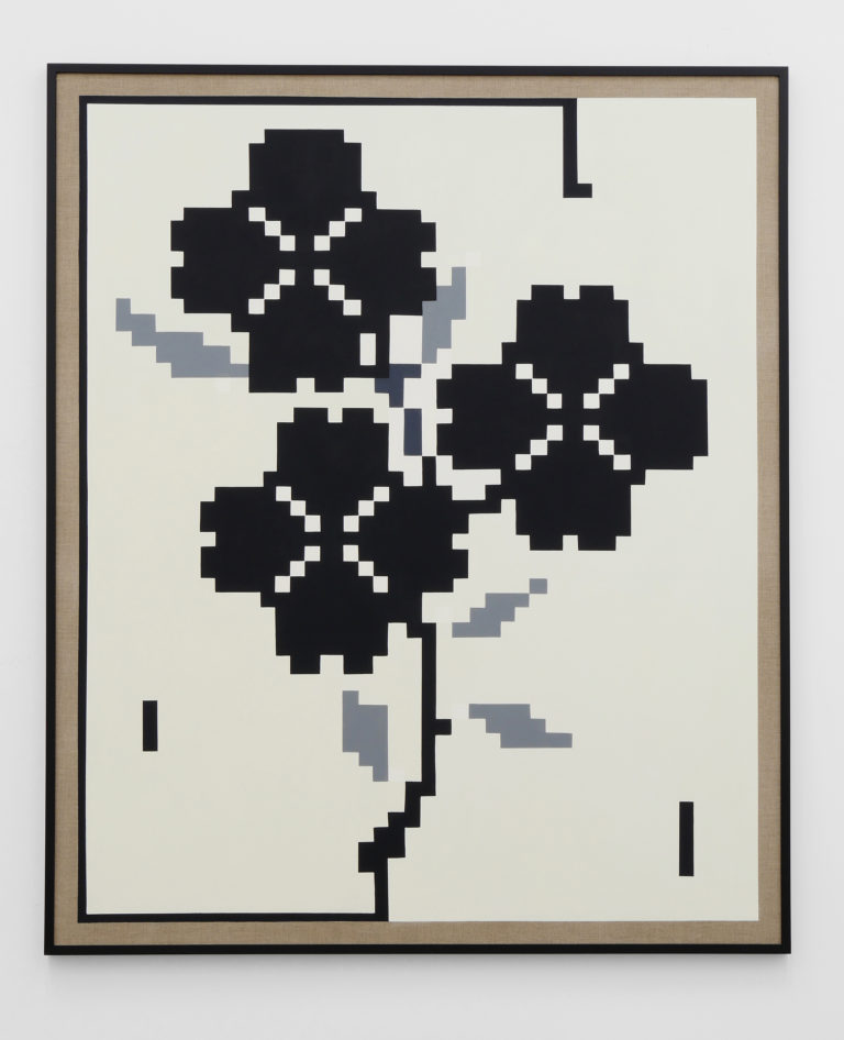 Flowers, 2016, Oil and acrylic on canvas, wood frame, 73 x 61 in, 185.4 x 154.9 cm