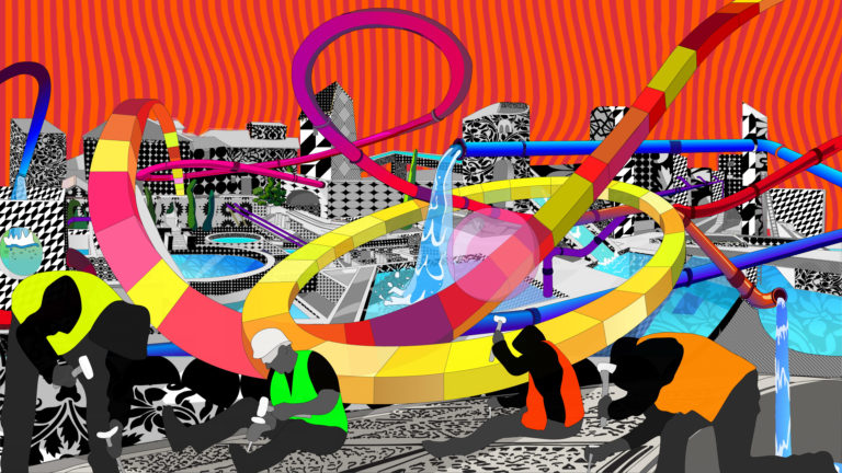 Chris Doyle. Still from "Swell." 4K Digital Animation. Edition of 5 + 2AP. 10:12 minutes. Score by Jeremy Turner, performed by Flux Quartet. Sound design by Owen O’Neil.