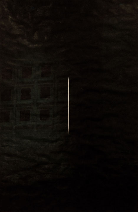 Untitled, Burnished Higgin's India Ink on Bark 100% Cotton Paper, 69" x 45"