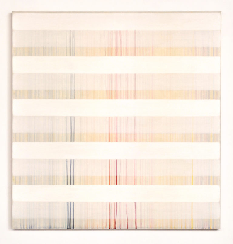 mineral pigments burnished on stretched linen, 48 x 36 inches