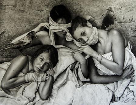 Of Water And Sand - New Charcoal Paintings by Carlos Gomez Mojica
