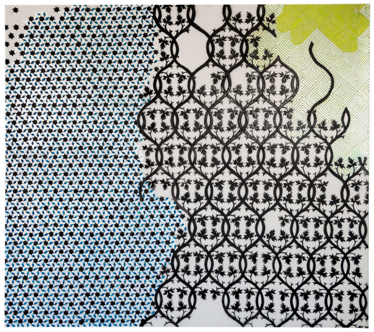 Carole Silverstein, "boundaries of the spirit world," 2017, Acrylic Ink on Mylar, 36 x 40 Inches
