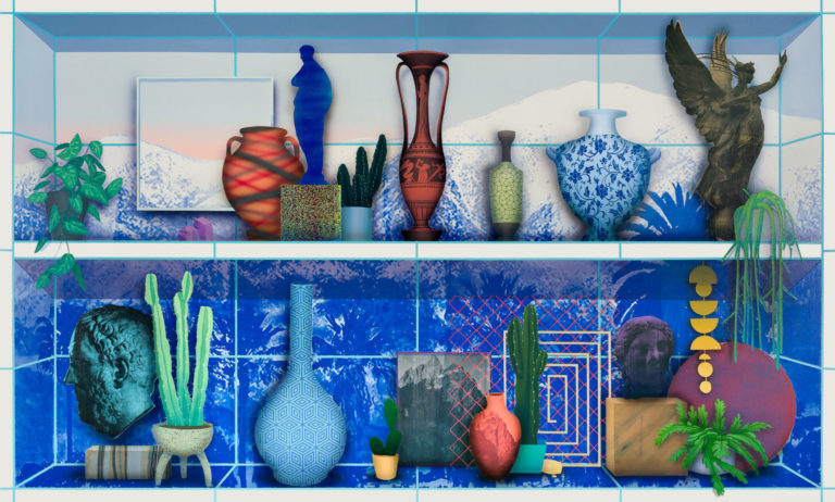 2019, acrylic on canvas over panel, 54 x 90 inches
