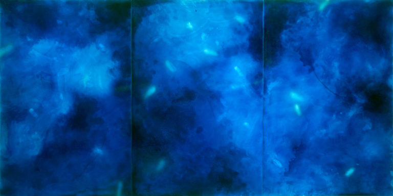 2006, oil on aluminum, 60 x 120 inches (3 parts, each 60 x 40 inches)