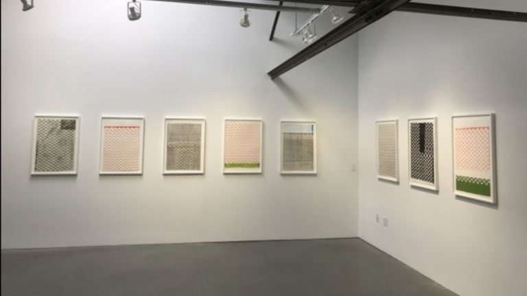 Installation view of Irving's collograph series