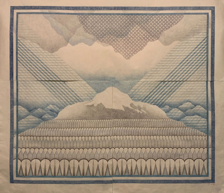 colored pencil on paper, 56" x 64", 2020