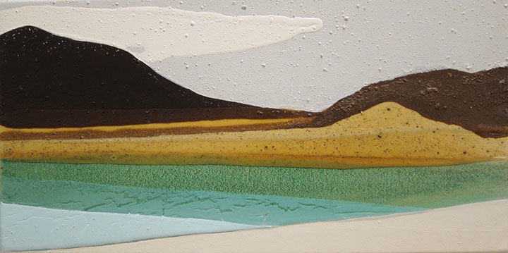 Sonoma Charcoal, Mudstone, Sandstone, Limestone, Ocher, Malachite, and Acrylic on Canvas, 12" x 24", 2020