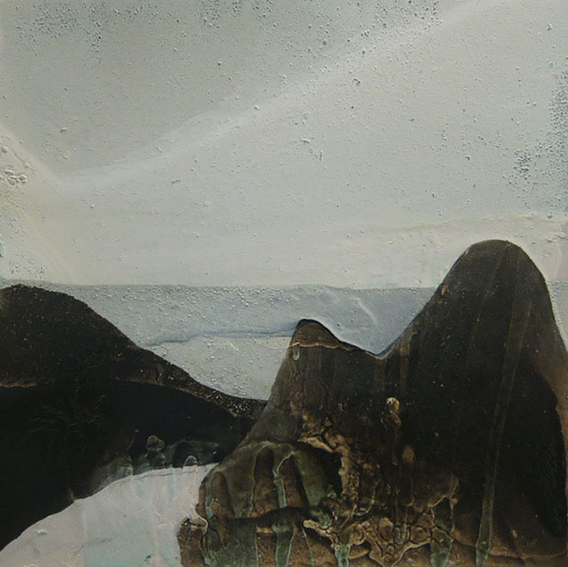 Sonoma Charcoal, Mudstone, Sandstone, Malachite, and acrylic on canvas, 40" x 40", 2020
