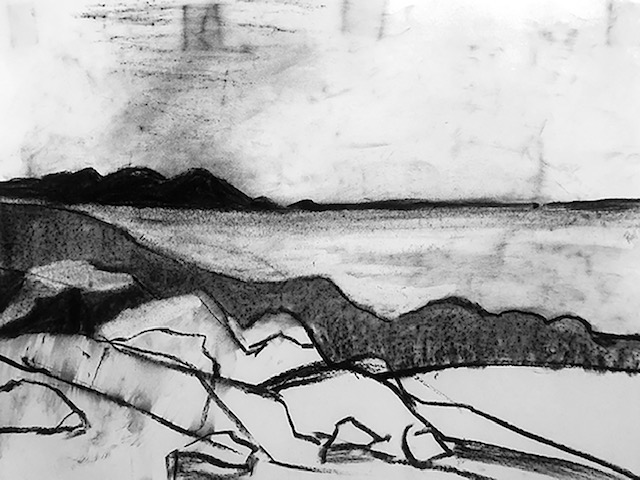 Charcoal on paper, 18” x 24”, 2020