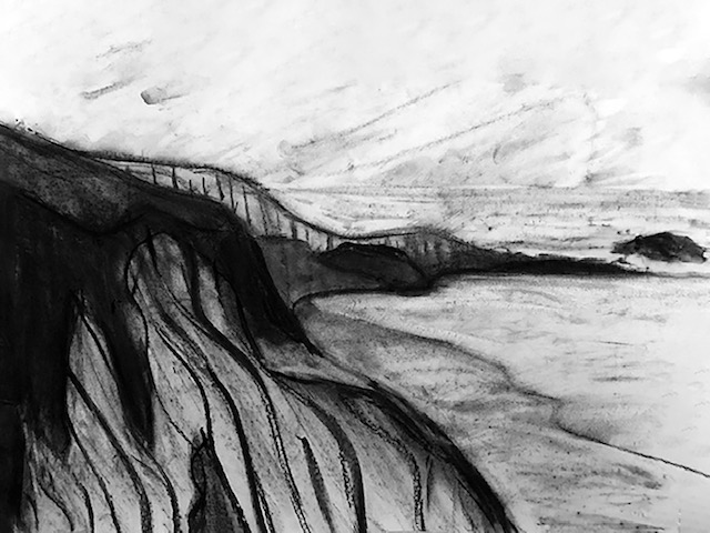 Charcoal on paper, 18” x 24”, 2020