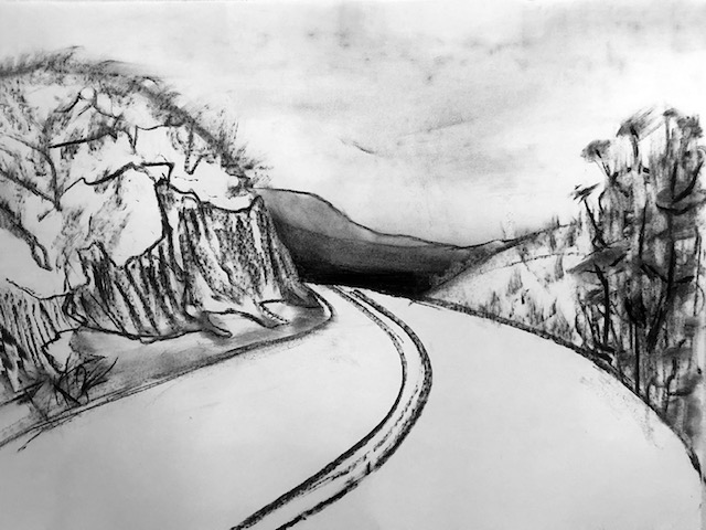 Charcoal on paper, 19” x 25”, 2020