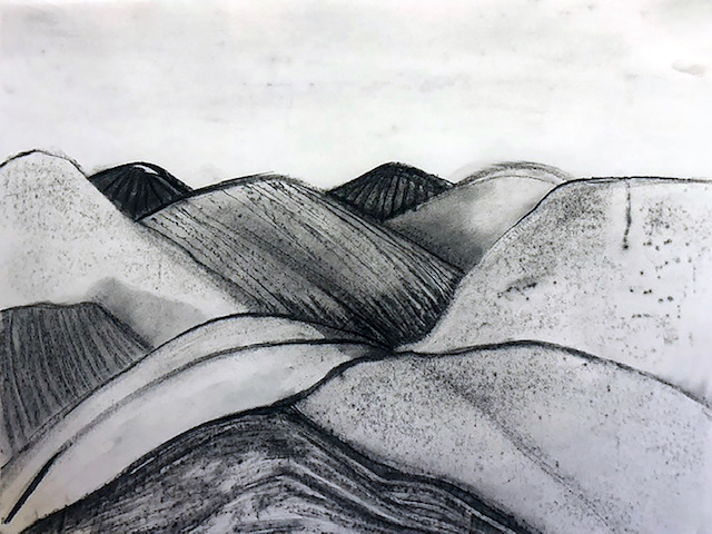 Charcoal on paper, 19” x 25”, 2020