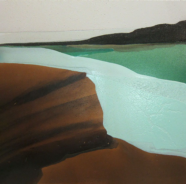 Sonoma Charcoal, Mudstone, Sandstone, Limestone, Malachite, and Acrylic on Canvas, 40" x 40", 2020
