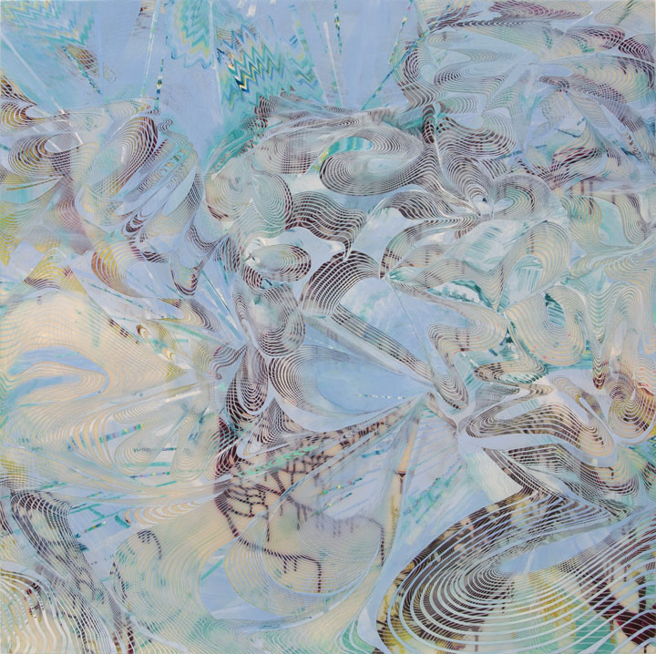acrylic & mica on canvas, 60 x 60 inches, 2020-21