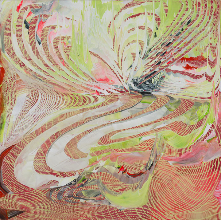 acrylic & mica on canvas, 60 x 60 inches, 2019-20