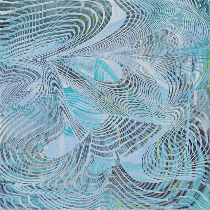 acrylic & mica on panel, 12 x 12 inches, 2020