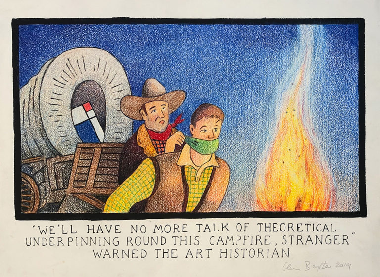 2019, crayon and ink on paper, 22 1/2 x 31 inches