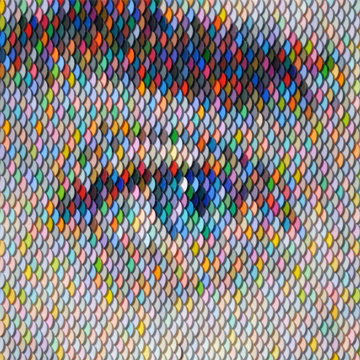 mixed media (paint swatches), 18" x 18", 2019