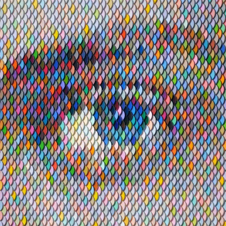 mixed media (paint swatches), 18" x 18", 2019