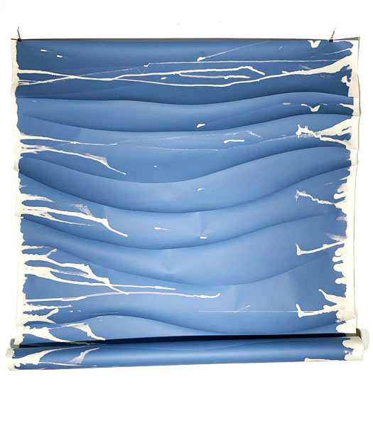scored and bleached paper, 58.25" x 53.5", 2020