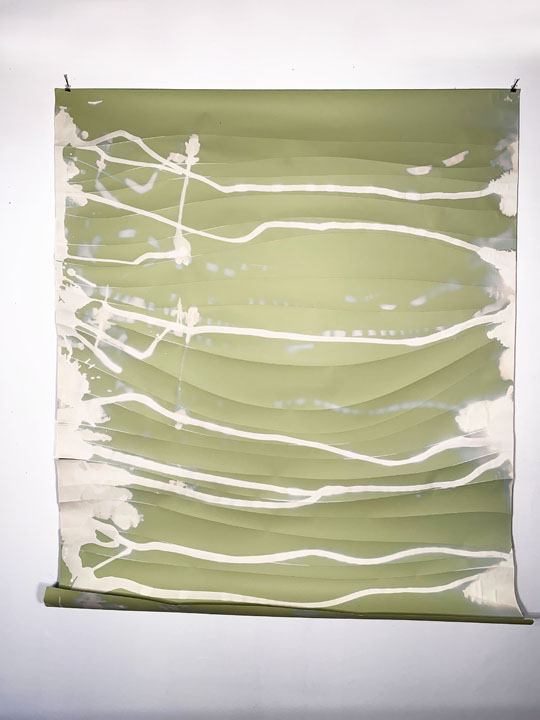scored and bleached paper, 62.5" x 49.5", 2020