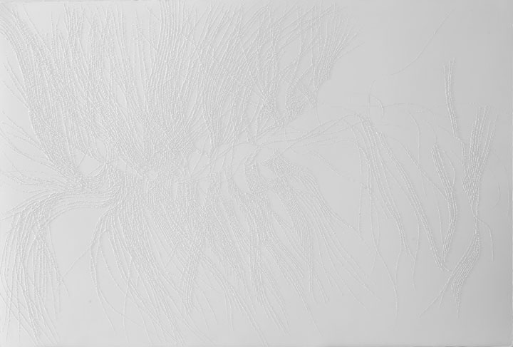 ripped paper drawing, 30" x 44" framed, 2018
