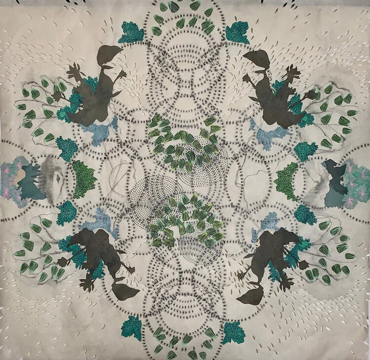graphite, ink, and gouache on paper, 27" x 27", 2020