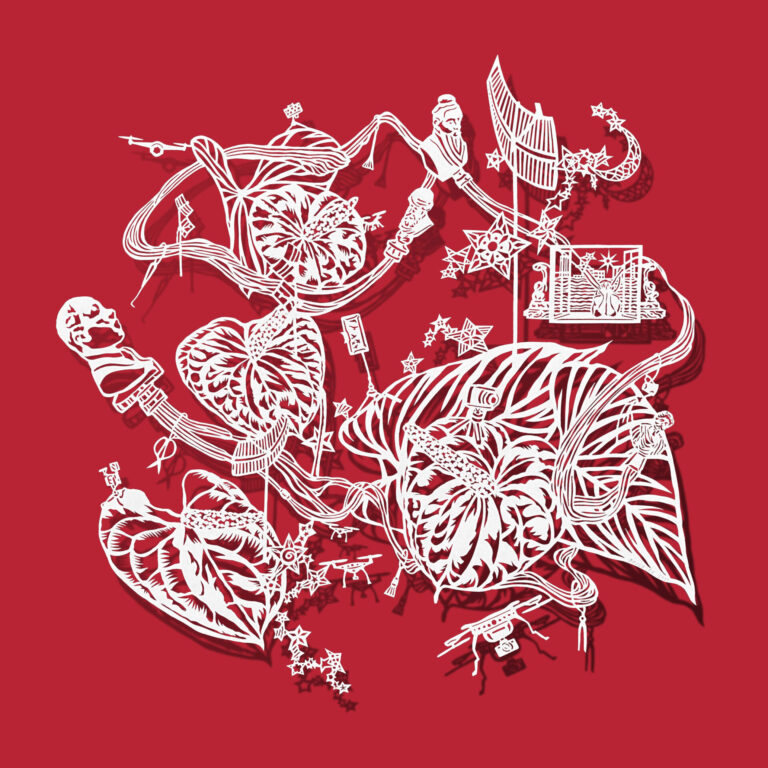 Bovey Lee, 2021, Chinese Xuan paper on silk, 16 x 16 inches