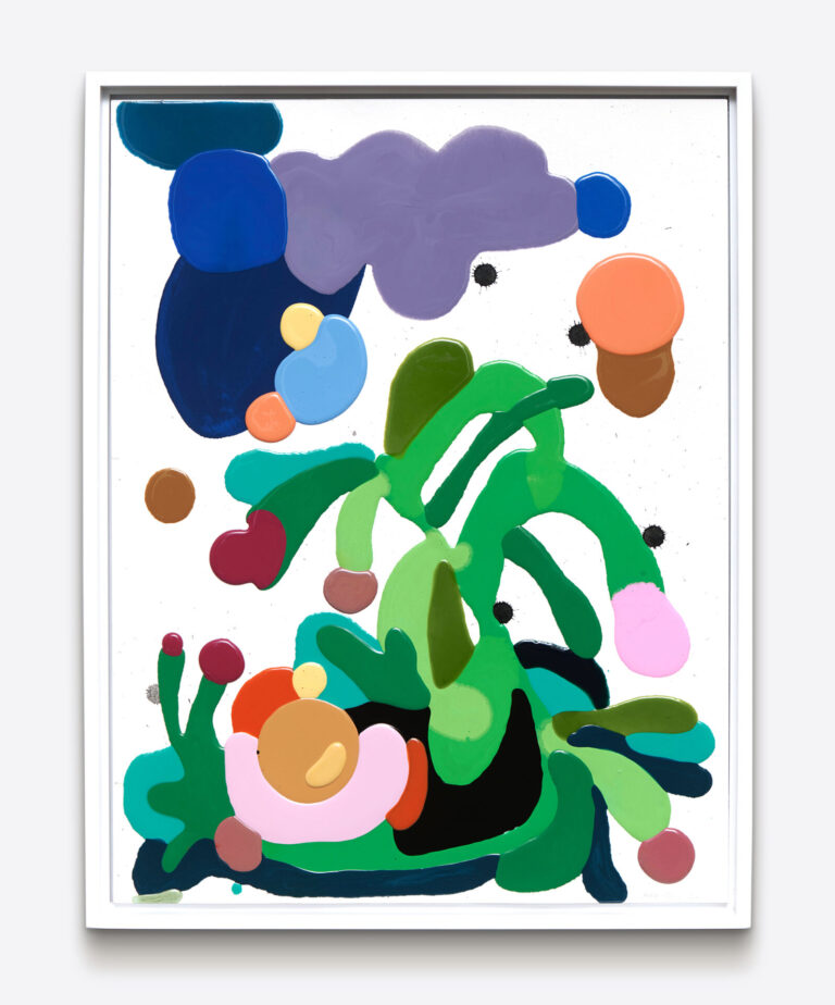 Biome, 2021, epoxy on paper, framed to 25.5 x 19.5 inches