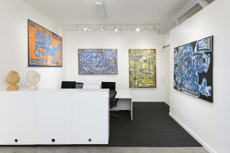Gallery view from "Enough" a solo exhibition by Chaves Smith at Slate Contemporary. On view from October 31 through December 28, 2022