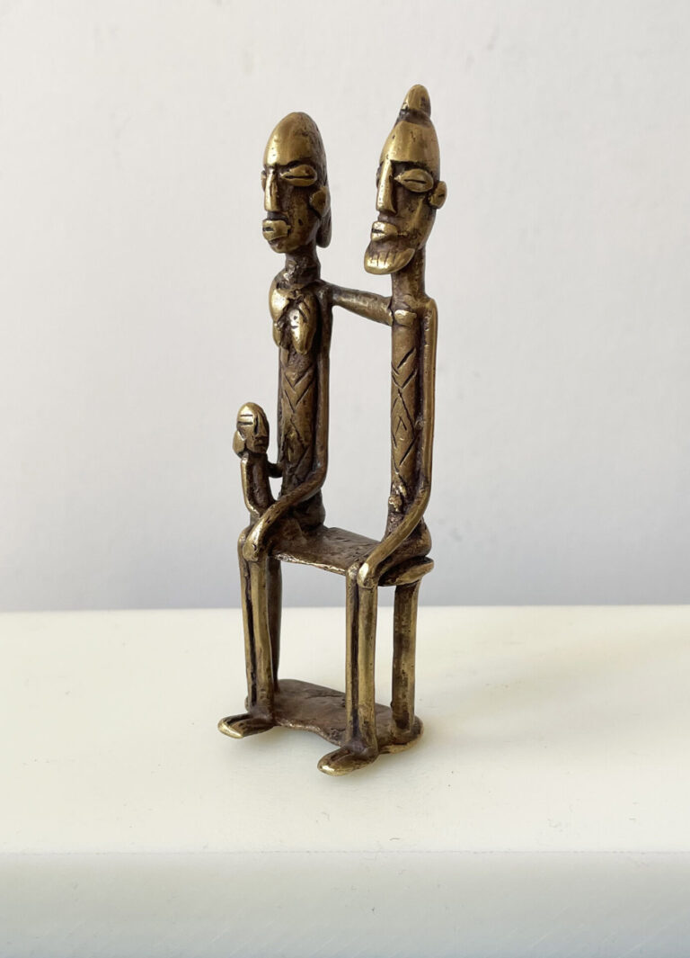Bronze/brass with patina, 4 3/4 x 1 3/4 x 1 1/8 inches