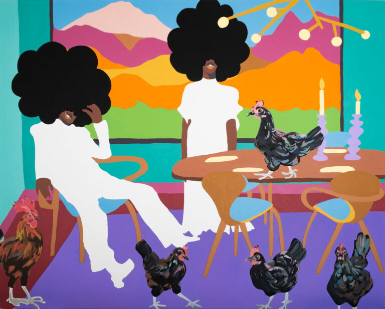 Earth Black Lipstick Kiss, Acrylic on canvas, 48 x 60 inches