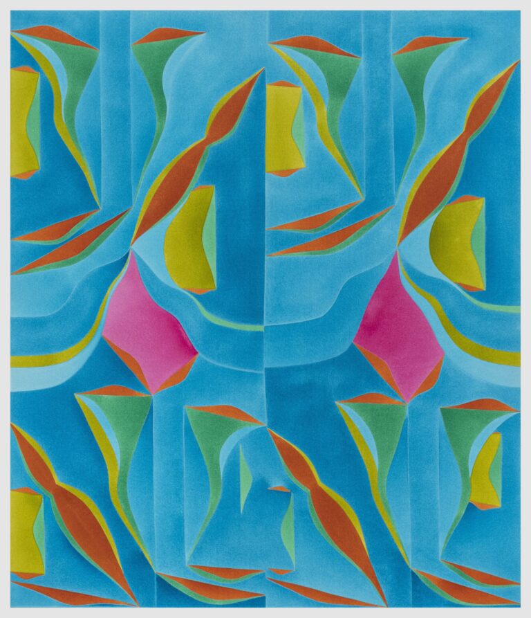 Margaux Ogden, 'Bathers (Turquoise, Chartreuse & Pink),' 2023, acrylic on canvas, 70 x 60 inches