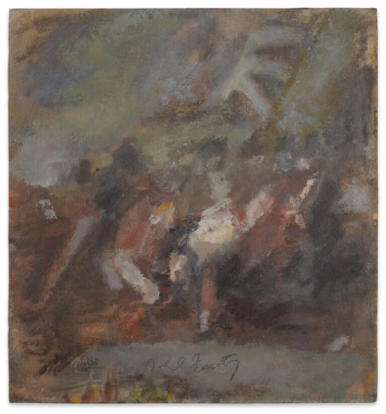 David Fertig "After the Death of Major Pierson by J.S. Copley," 2023 oil on Masonite 11 1/8 x 10 3/8 in
