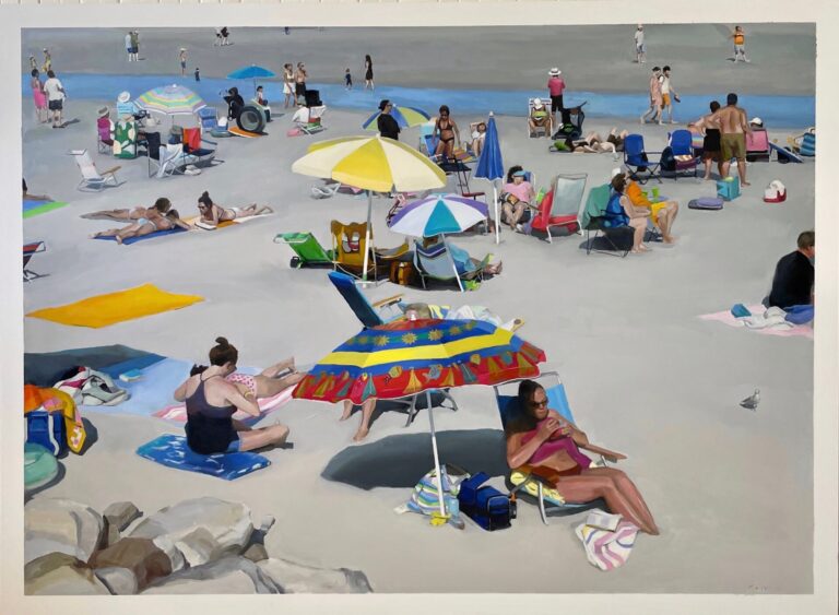 Stephen Coyle "The Conversation," 2023 alkyd on panel 36 x 48 in.