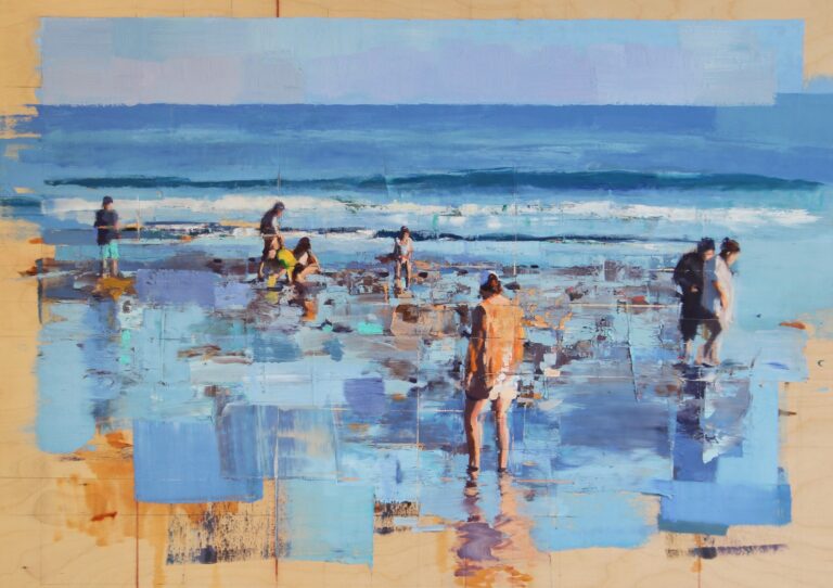 Ryan Reynolds, Doheney Beach, oil on panel, 30 x 40 inches, 2024
