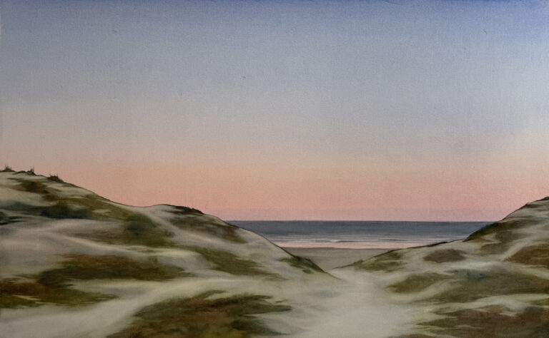 David Muller Solitude, 2024 Watercolor on Arches Cold Press Paper on Wood Panel 27 x 42 in