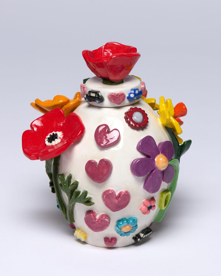 Urn #11  Glazed Ceramic 7.5"x5.5"x6.5" 2024/25