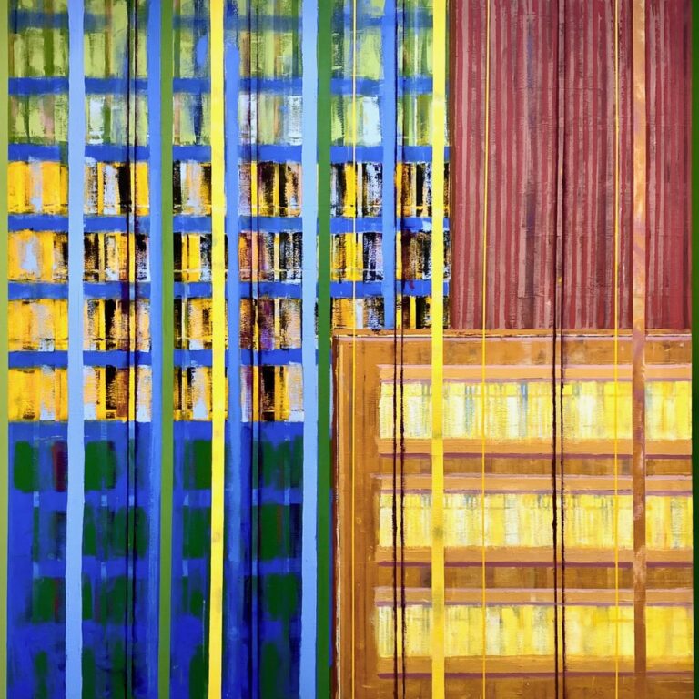 Alan Mazzetti, Alignment, acrylic on panel, 60 x 60 inches