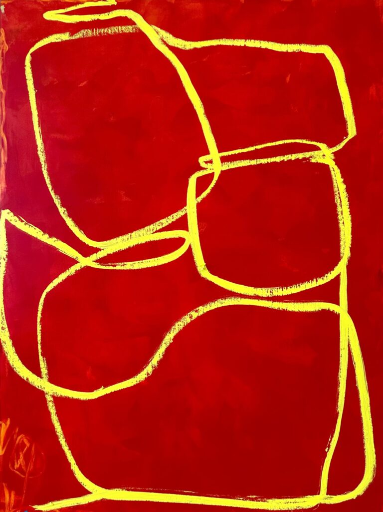 Helen Kim, One Line, 2025, oil and cold wax