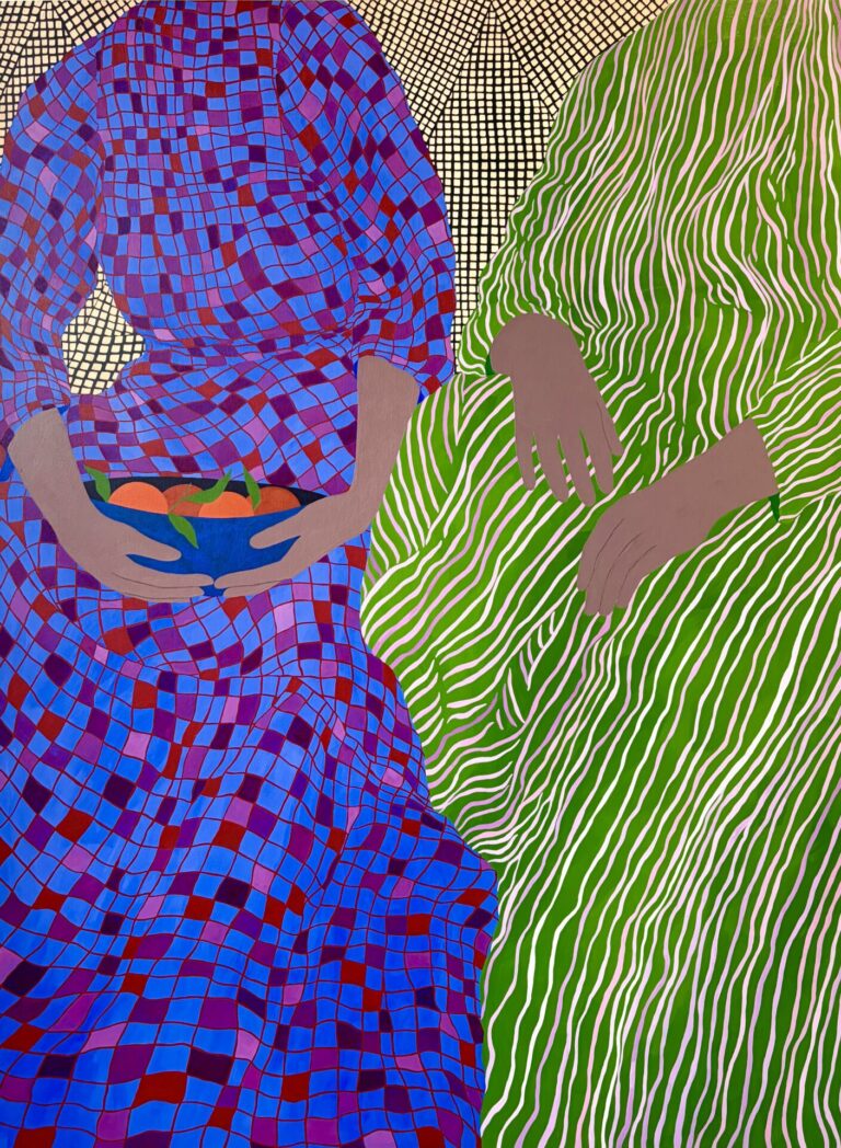 Carmen McNall: Healers #2, 2025 Acrylic on hand-carved wood pane