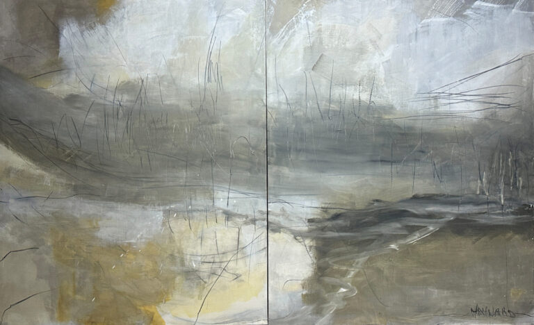 Dedication, Diptych, oil and graphite on canvas, 102 x 63.5"