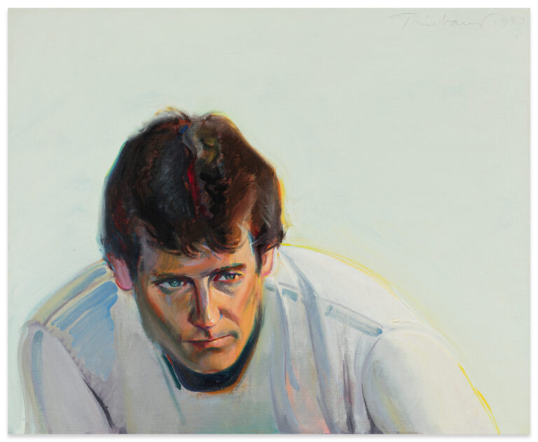 Wayne_Thiebaud_"Tennis Player (Paul)," 1987, oil on canvas, 19 x 23 1/4 in.